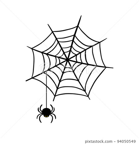 Hanging spider on web thread Royalty Free Vector Image