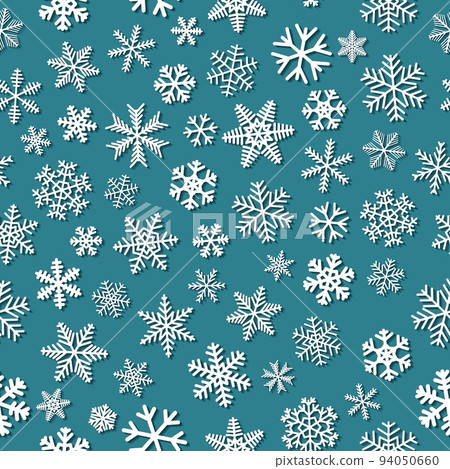 Seamless pattern of snowflakes with shadows Seamless pattern of snowflakes with shadows 94050660