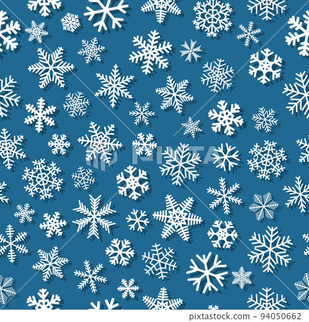 Seamless pattern of snowflakes with shadows Seamless pattern of snowflakes with shadows 94050662