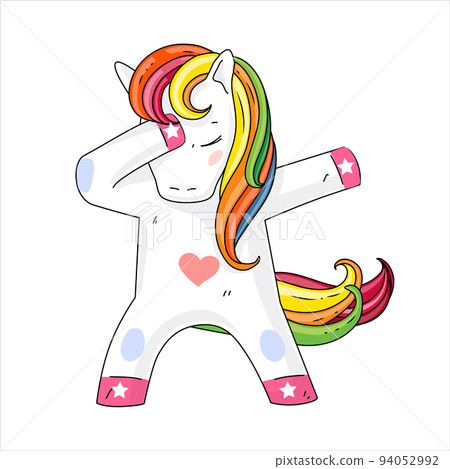 Dabbing unicorn vector illustration 94052992