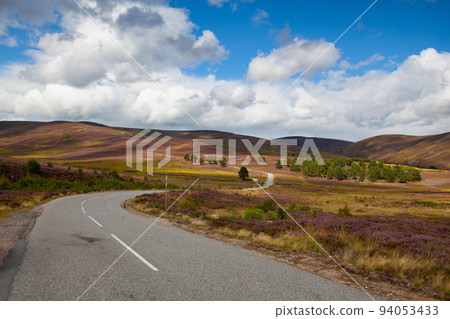 A road full of curves at Spittal of Glenshee in the Scottish Highlands A road full of curves at Spittal of Glenshee in the Scottish Highlands 94053433