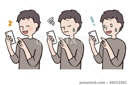 A man who operates a smartphone / set A man who operates a smartphone / set 94053981