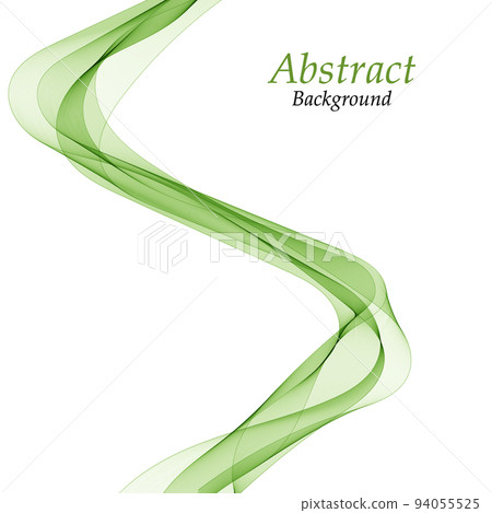 Abstract green wavy lines. Colorful vector background. smoke transparent green wave. presentation template Abstract green wavy lines. Colorful vector background. smoke transparent green wave. presentation template 94055525