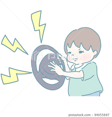 一個按喇叭的男孩（柔和的顏色） 94055697