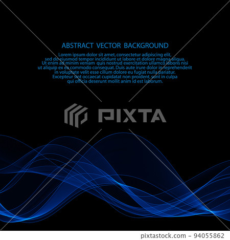 blue smoky wave on a black background. presentation template. layout for cover, brochure, flyer, banner, card, certificate. eps 10 blue smoky wave on a black background. presentation template. layout for cover, brochure, flyer, banner, card, certificate. eps 10 94055862
