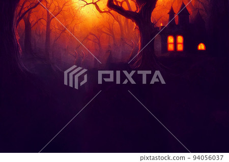Jack 'O Lantern In Cemetery In Spooky Night... - Stock Illustration ...