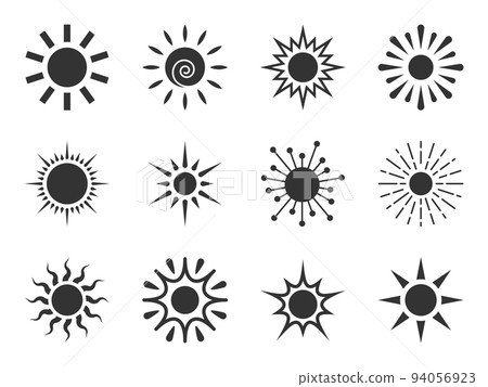 Sun star solar circle sunshine weather icon set Sun star solar circle sunshine weather icon set 94056923