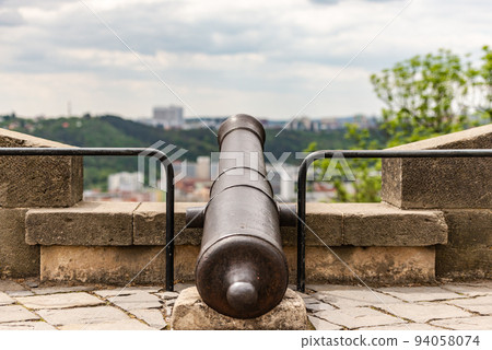 Old cannon on the fortress of Brno 94058074