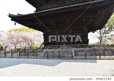 日本京都府京都市,春天的東寺,盛開的櫻花和國寶五層塔 日本京都府京都市,春天的東寺,盛開的櫻花和國寶五層塔 94061146