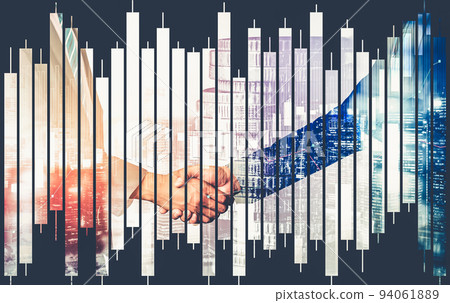 Business handshake on finance prosperity and money technology asset background 94061889