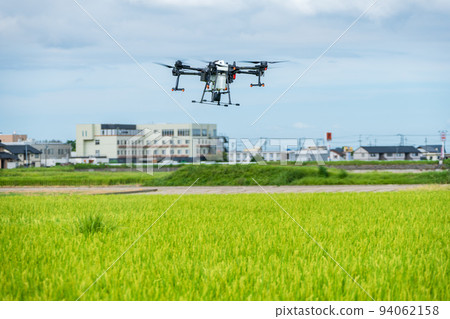 Spraying pesticides on rice fields using drones 94062158