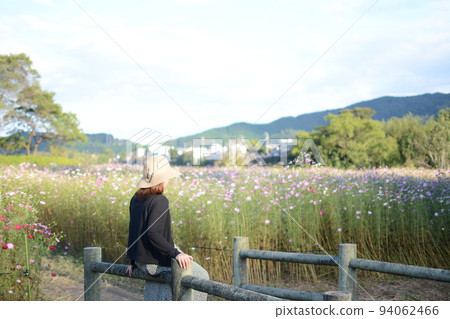 Cosmos, sky and straw hat Cosmos, sky and straw hat 94062466