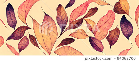 Diverse spectacular digital art 3D illustration design for autumnal leaves. Diverse spectacular digital art 3D illustration design for autumnal leaves. 94062706