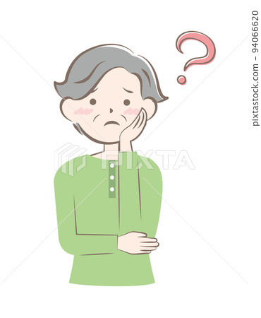 一位身著便衣的老婦人憂心忡忡 一位身著便衣的老婦人憂心忡忡 94066620
