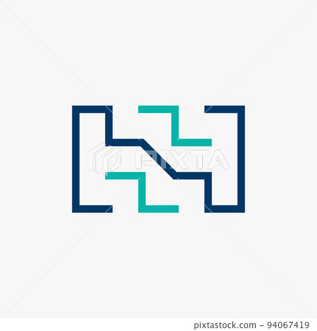 Simple and unique letter or word HH sans serif font on line cut image graphic icon logo design abstract concept vector stock. Can be used as symbol related to initial or monogram 94067419