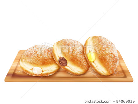 打發甜甜圈 3 種甜甜圈蓬鬆 打發甜甜圈 3 種甜甜圈蓬鬆 94069039