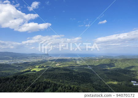 Yoichi seen from above the caldera observatory in Akaigawa Village, Hokkaido (aerial view) 94070172