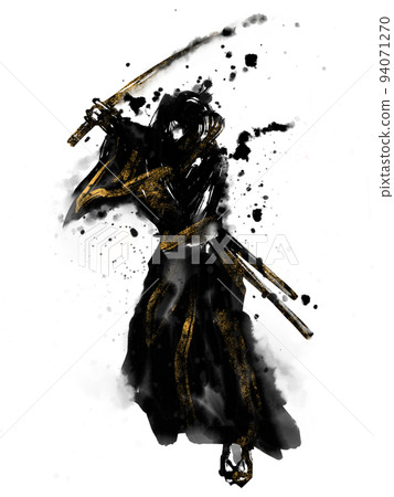samurai ink painting material - Stock Illustration [94071270] - PIXTA