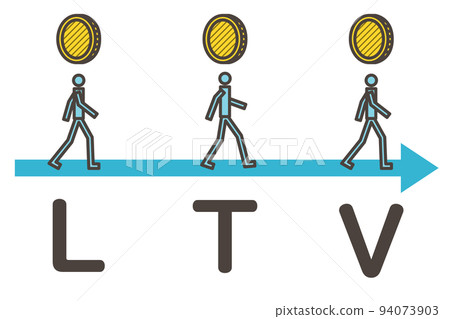 Vector illustration material representing LTV (lifetime value) in business and marketing terms Vector illustration material representing LTV (lifetime value) in business and marketing terms 94073903