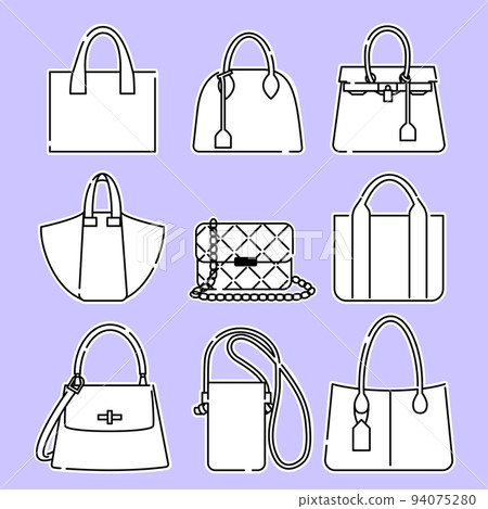 Bag set monochrome line only white border Bag set monochrome line only white border 94075280