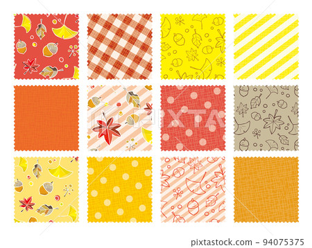 圖案圖案拼布剪裁面料風格套裝秋葉秋 圖案圖案拼布剪裁面料風格套裝秋葉秋 94075375