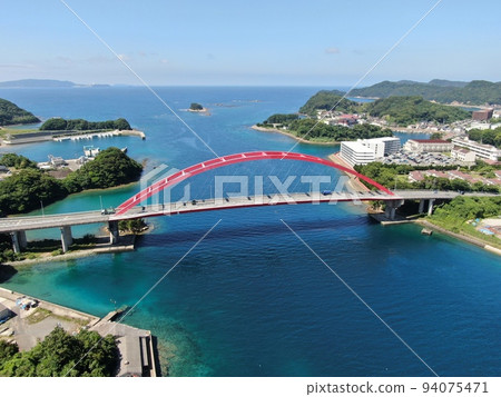 從寺島大橋竣工紀念公園上空鳥瞰寺島大橋 從寺島大橋竣工紀念公園上空鳥瞰寺島大橋 94075471