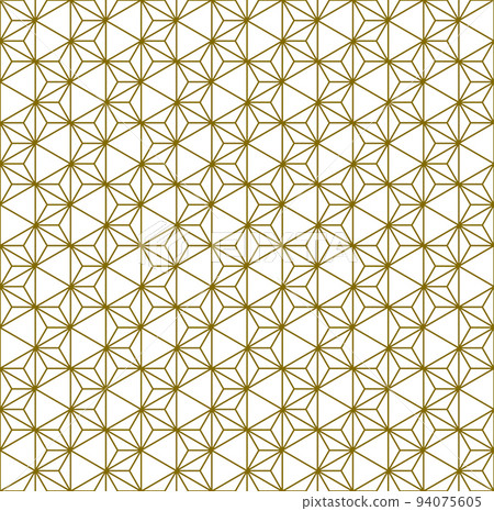 Seamless geometric pattern based on japanese style Kumiko.Gold lines. 94075605