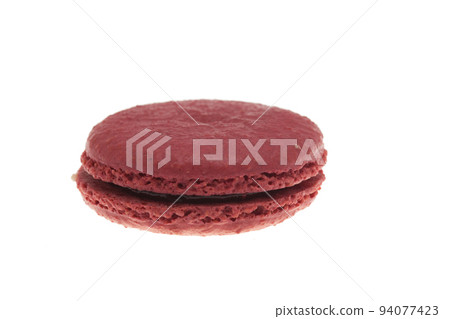 Delicious red macaroon isolated over white background. French dessert Delicious red macaroon isolated over white background. French dessert 94077423