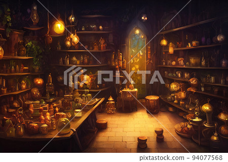 beautiful fairy merchant, potion shop background beautiful fairy merchant, potion shop background 94077568