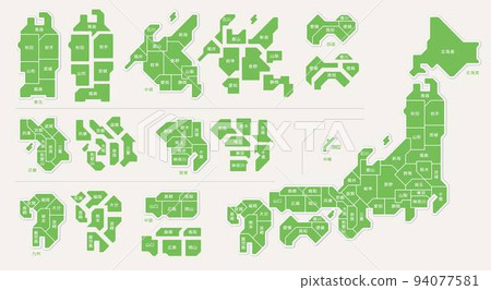 Map of Japan Prefecture Prefecture name Simple illustration 94077581
