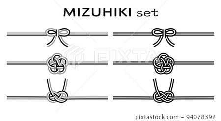 Simple mizuhiki set (monochrome) transparent background Simple mizuhiki set (monochrome) transparent background 94078392