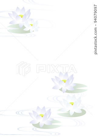 普通版荷花流水明信片無邊框豎版 94079097