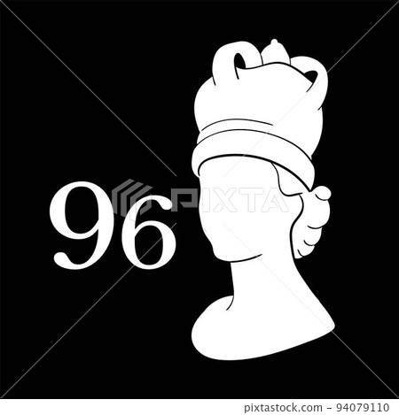 The Queens death. RIP, God save the Queen. Rest in peace poster with silhouette on flag background. Vector illustration for Her Majesty on her 96 years The Queens death. RIP, God save the Queen. Rest in peace poster with silhouette on flag background. Vector illustration for Her Majesty on her 96 years 94079110