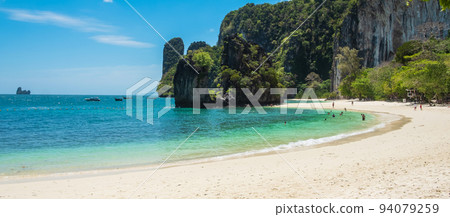 Beautiful beach on Hong island, Krabi, Thailand. landmark, destination Southeast Asia Travel, vacation , tropical and holiday concept Beautiful beach on Hong island, Krabi, Thailand. landmark, destination Southeast Asia Travel, vacation , tropical and holiday concept 94079259