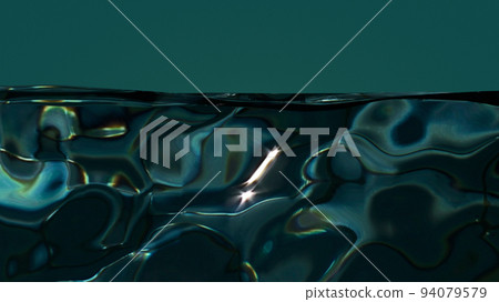 Abstract design of water split line with underwater. 3D rendering 94079579