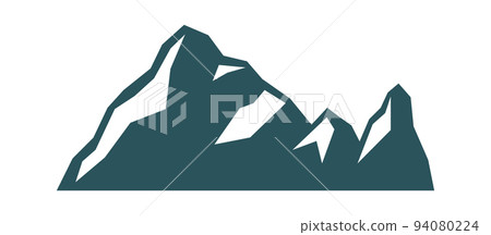 Mountain shapes. Rocky silhouette. Vector travel camp logo. 94080224