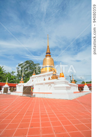 The famous temple Phra That Sawi, one of travel destinations in Chumphon, Thailand. The famous temple Phra That Sawi, one of travel destinations in Chumphon, Thailand. 94080359