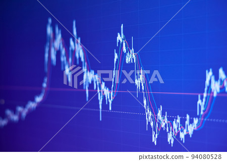Stock market chart on blue background 94080528