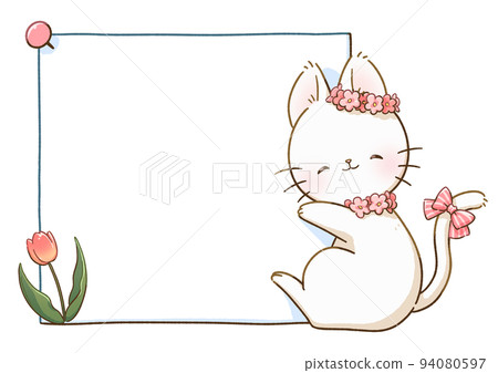Cat with frame (white) Flower (smiling face) Cat with frame (white) Flower (smiling face) 94080597