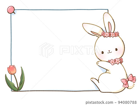 A rabbit with a frame, a flower A rabbit with a frame, a flower 94080788
