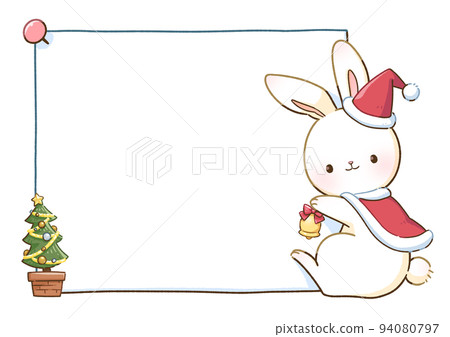 Rabbit with a frame frame Christmas Rabbit with a frame frame Christmas 94080797
