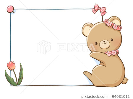 A bear with a frame, a flower 94081011