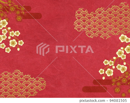 感受新年和新年氣氛的日式背景材料 94081505