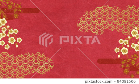 感受新年和新年氣氛的日式背景材料 94081506