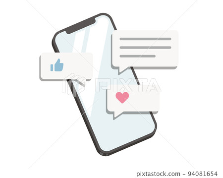 Smartphone and like comment notification vector illustration Smartphone and like comment notification vector illustration 94081654
