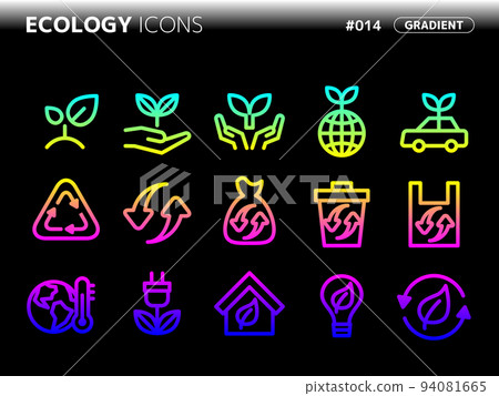Eco-related gradient style icon set_014 94081665
