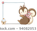 松鼠拿著相框元旦（笑臉） 94082053