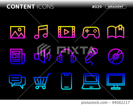 與 content_029 相關的漸變樣式圖標集 94082217