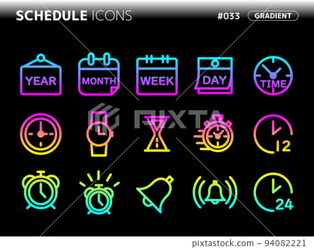 Gradient style icon set related to schedule_033 Gradient style icon set related to schedule_033 94082221