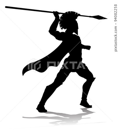 Spartan Silhouette Gladiator Trojan Greek Warrior 94082258